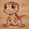 A vector graphic design featuring a cartoon lizard with textured skin.