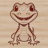 An illustration of a reptile lizard in a simple vector design.