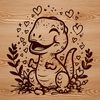 A cute baby dinosaur illustration with love hearts, suitable for personal or commercial use in various design projects.