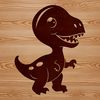 Baby T Rex Line Art A simple line drawing of a baby dinosaur, a cute prehistoric t rex in vector format.