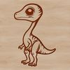 Cuddly Prehistoric Friend SVG A simple illustration of a cute baby dinosaur with scaly skin and sharp teeth, suitable for various design applications.