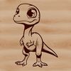 A baby prehistoric dinosaur with a cute expression, created as vector art.