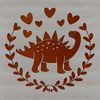 Prehistoric Dino Illustration with Love Hearts A prehistoric dino illustration featuring a dinosaur with heart symbols, suitable for vector art designs.
