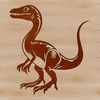 A detailed illustration of a prehistoric dino in mid-step.