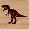 Free Vector T Rex Clip Art Illustrative graphic of a Tyrannosaurus Rex dinosaur in prehistoric landscape.