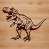 A prehistoric dinosaur, the Tyrannosaurus Rex, illustrated in vector design style.
