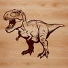 Vector T-Rex Silhouette A digital representation of a Tyrannosaurus Rex from the Cretaceous period as a scalable graphic element.