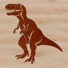 Majestic T Rex Silhouette Large vector illustration of a Tyrannosaurus Rex dinosaur in prehistoric landscape.