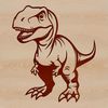 A vector graphic image of a dinosaur, suitable for cutting with a Cricut or laser cutter.