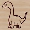 Baby Brachiosaurus Line Art A simple line drawing of a baby Brachiosaurus, a prehistoric dinosaur, suitable for vector art and clip art use.