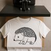 Quill-y Cute Hedgehog Design A digital illustration of a hedgehog in a simple design format.