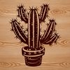 Sharp Spines Vector Design A desert plant with sharp spines, suitable for gardening projects and vector art designs.