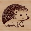 Small Mammal Silhouette with Quills A digital rendering of a small mammal with quills, created as a vector graphic.