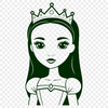 Beautiful Girl in a Tiara Clip Art A vector graphic representation of a girl dressed as a royal princess, suitable for various applications.