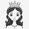 A digital illustration of a young female in royal attire, suitable for cutting machine designs.