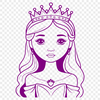 A young female princess character in a traditional dress, created as an editable vector graphic.