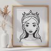 Royal Princess Clip Art Design A young female princess with a regal expression, suitable for clip art and vector design projects.