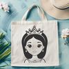 A royalty-inspired young female character with regal attire in vector format.