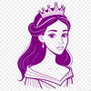 Female princess character in a simplified vector design.
