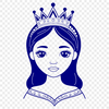 Young Princess Silhouette Design A young female princess standing in a regal pose, depicted as a vector design illustration.