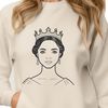 A female royalty character in a royal gown and crown, represented as an SVG vector image.