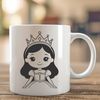 A royalty-free illustration of a young female character in a regal pose.