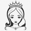 Beautiful Princess Clip Art SVG A young female princess depicted in a royal setting, suitable for use as clip art in digital design.