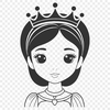 SVG Princess Character Vector Illustrative representation of a young female character in royal attire.