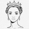 Free Princess Illustration Download A young female princess in royal attire, designed as a vector graphic.