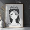 A digital illustration of a female princess character, suitable for various design applications.