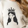 A royalty-inspired illustration of a young girl in a tiara.