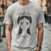 A young female royal character depicted in a regal pose, suitable as a design element or clip art.