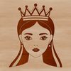 An SVG illustration of a royalty-themed girl, suitable for cutting machines and digital editing software.