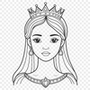 A digital illustration of a young female princess in a formal dress.