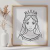Female royalty character illustrated in a digital vector format.