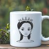 Stylized Princess Character Vector Graphic An SVG vector graphic of a stylized female character dressed as a princess.