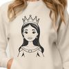 A young female character in a royal outfit, suitable for various designs and crafts.