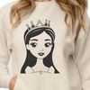A young female princess with a kind expression, created as a digital vector graphic.