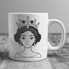 A young female character dressed in royal attire, suitable for crafting or design projects.