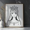 A young female princess character created in vector format, suitable for various digital applications.