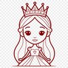 Royal Female SVG Illustration A digitally rendered female character, designed for various applications including craft projects and digital designs.