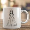 A royalty-inspired illustration of a young female figure in a crown, suitable for vector design and cutting machine projects.