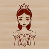 A young female princess illustration in a vector format.