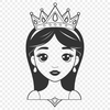 Royal Girl Illustration A young female character in a royal setting, suitable for digital editing and cutting machine applications.