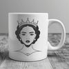 A female royalty figure with regal attire in vector format, suitable for various digital applications.