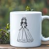 Free Princess Clip Art SVG File A young female princess with a crown and long hair, depicted as a vector graphic illustration in SVG format.