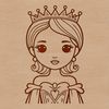 A young female princess in a regal gown, suitable for use as clip art.
