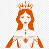 A female character in royal attire, suitable for vector design projects.
