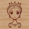 A stylized illustration of a young female princess.
