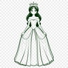 Beautiful Princess SVG Clipart Design Female royal figure depicted in a regal pose, suitable as vector art for graphic design projects.